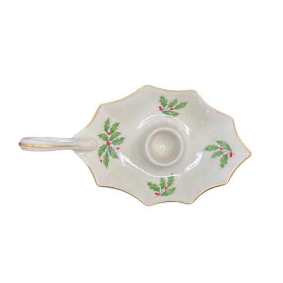 Lenox Holiday Dimension Collection Leaf Holly Tree Vintage Candle Stick Holder - Picture 1 of 11